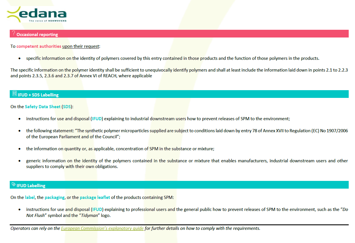 ANNEX – LIST OF REQUIREMENTS WHICH APPLY TO COMPANIES OPERATING IN THE NONWOVENS SUPPLY CHAIN p2
